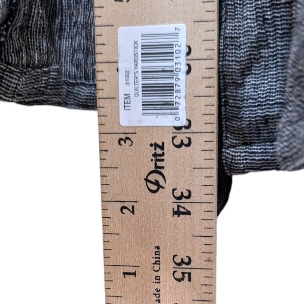 Soft Surroundings Grey Linen Blend Open Front Duster Coat with Black Frill (S) - Picture 6 of 7